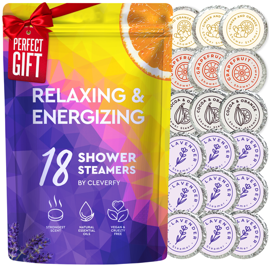 Cleverfy Relaxing & Energizing Megapack of 18 Shower Steamers