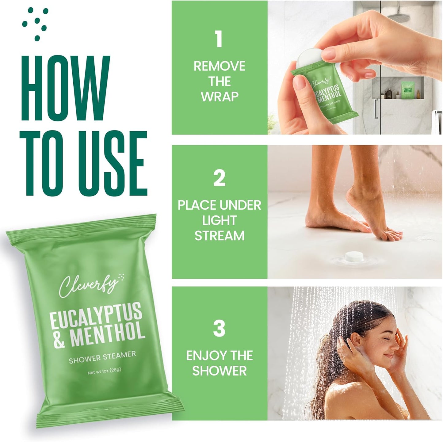 Cleverfy Eucalyptus and Menthol Megapack of 18 Shower Steamers