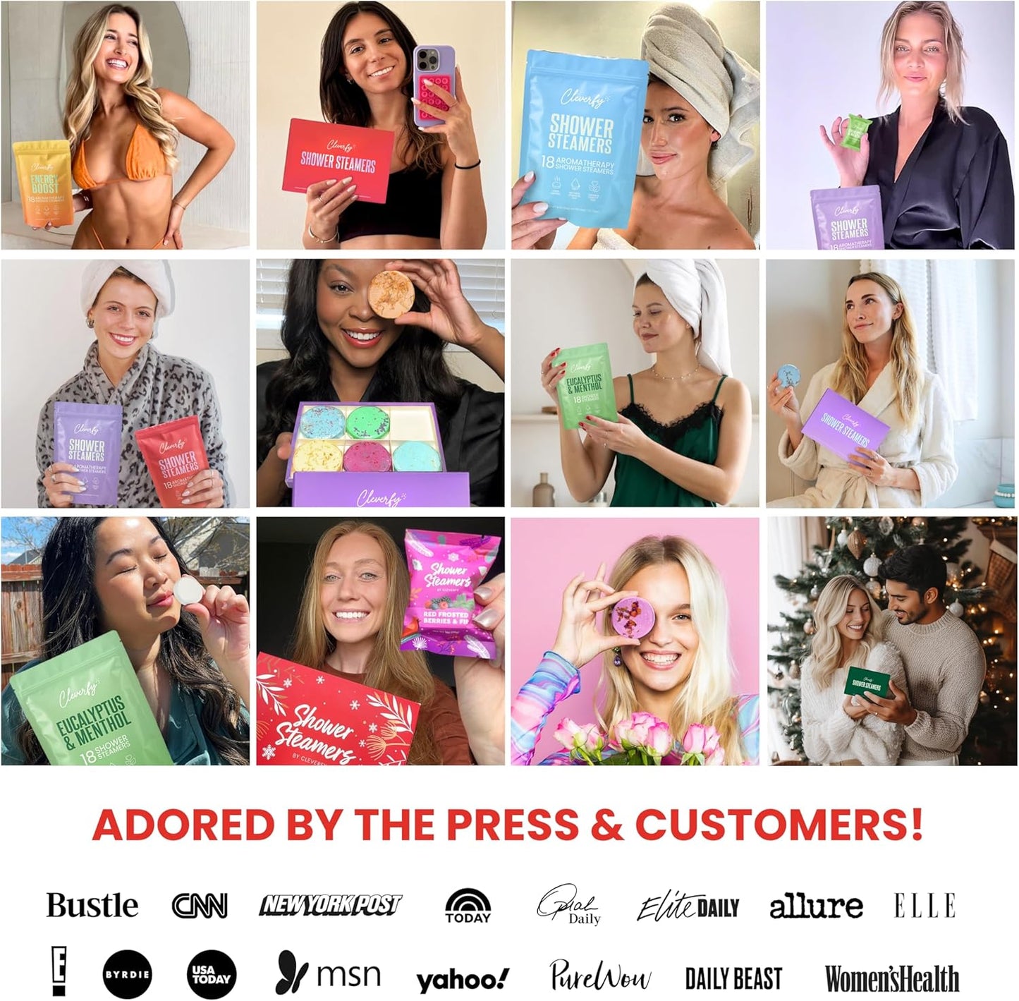 Cleverfy Red Gift Set of 6 Shower Steamers