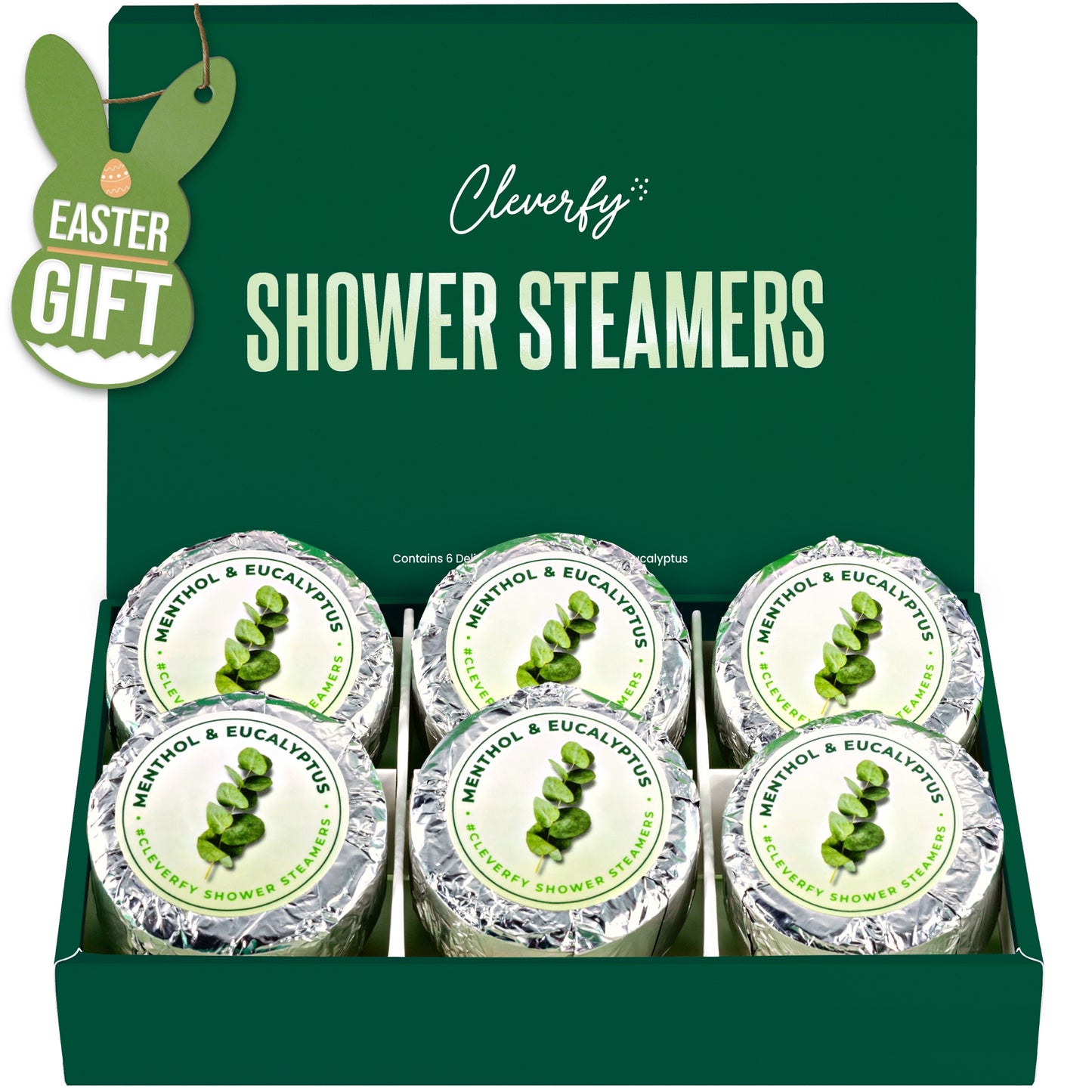 Cleverfy Green (Mini) Gift Set of 6 Shower Steamers