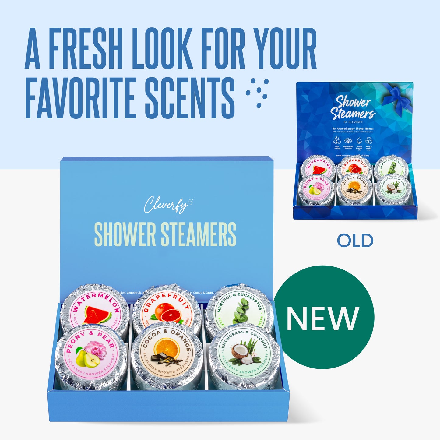 Cleverfy Blue (Mini) Gift Set of 6 Shower Steamers