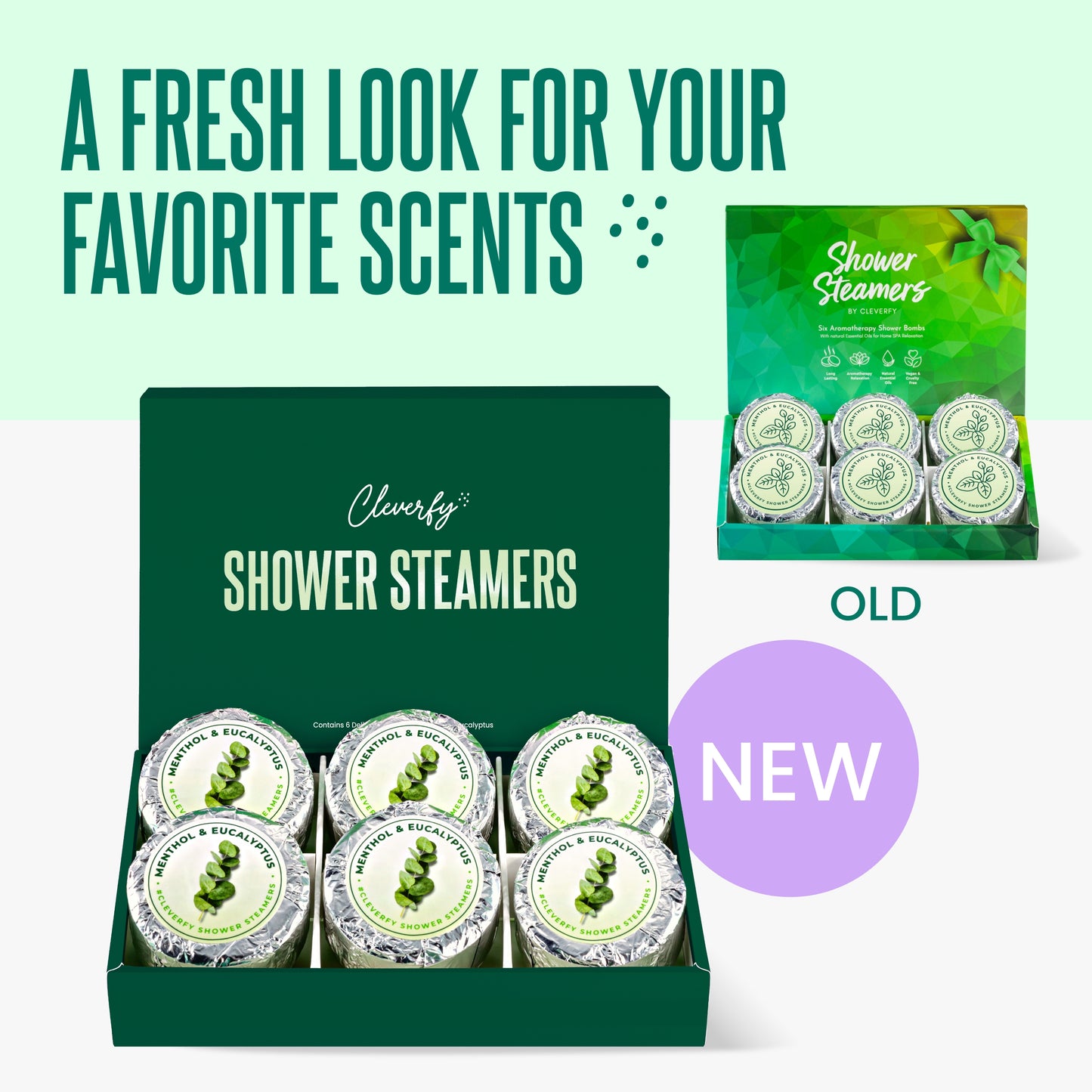 Cleverfy Green (Mini) Gift Set of 6 Shower Steamers