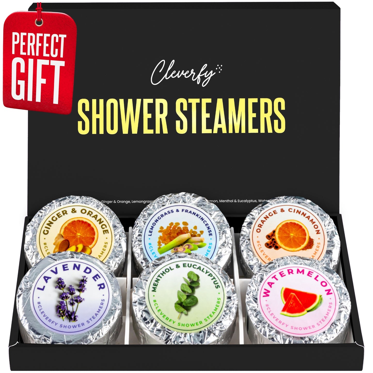 Cleverfy Men's Gift Set of 6 Shower Steamers