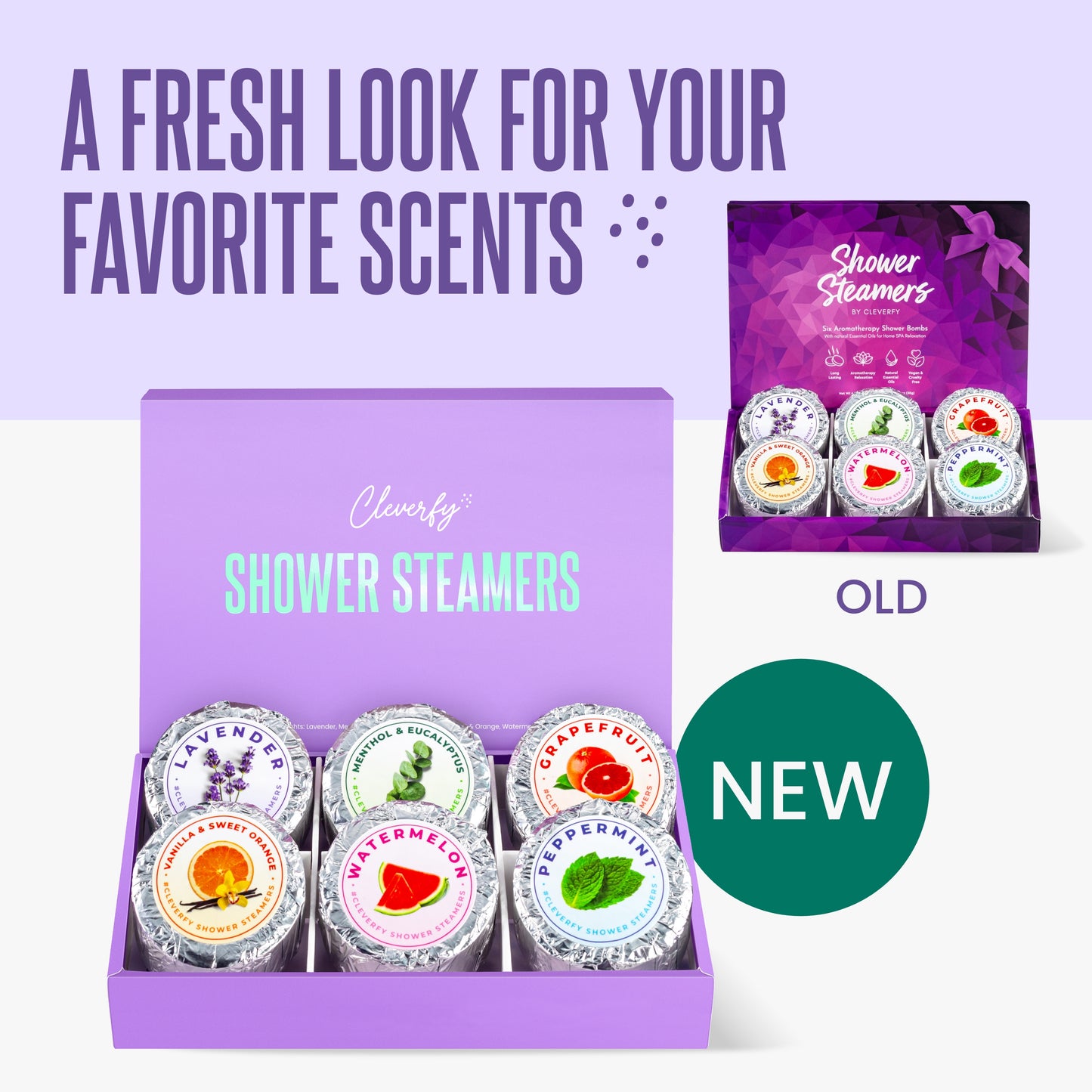 Cleverfy Purple (Mini) Gift Set of 6 Shower Steamers