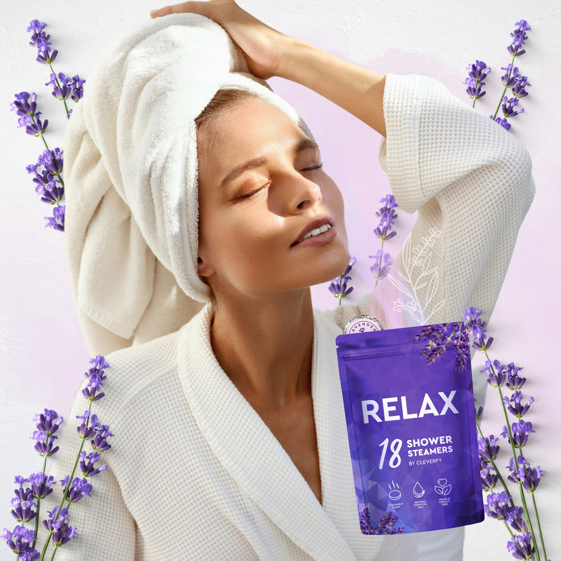 Lavender oil aromatherapy, lavender shower steamers, lavender oil for relaxation, lavender oil for relaxing shower, essential oils for relaxation, relaxing essential oil to reduce stress