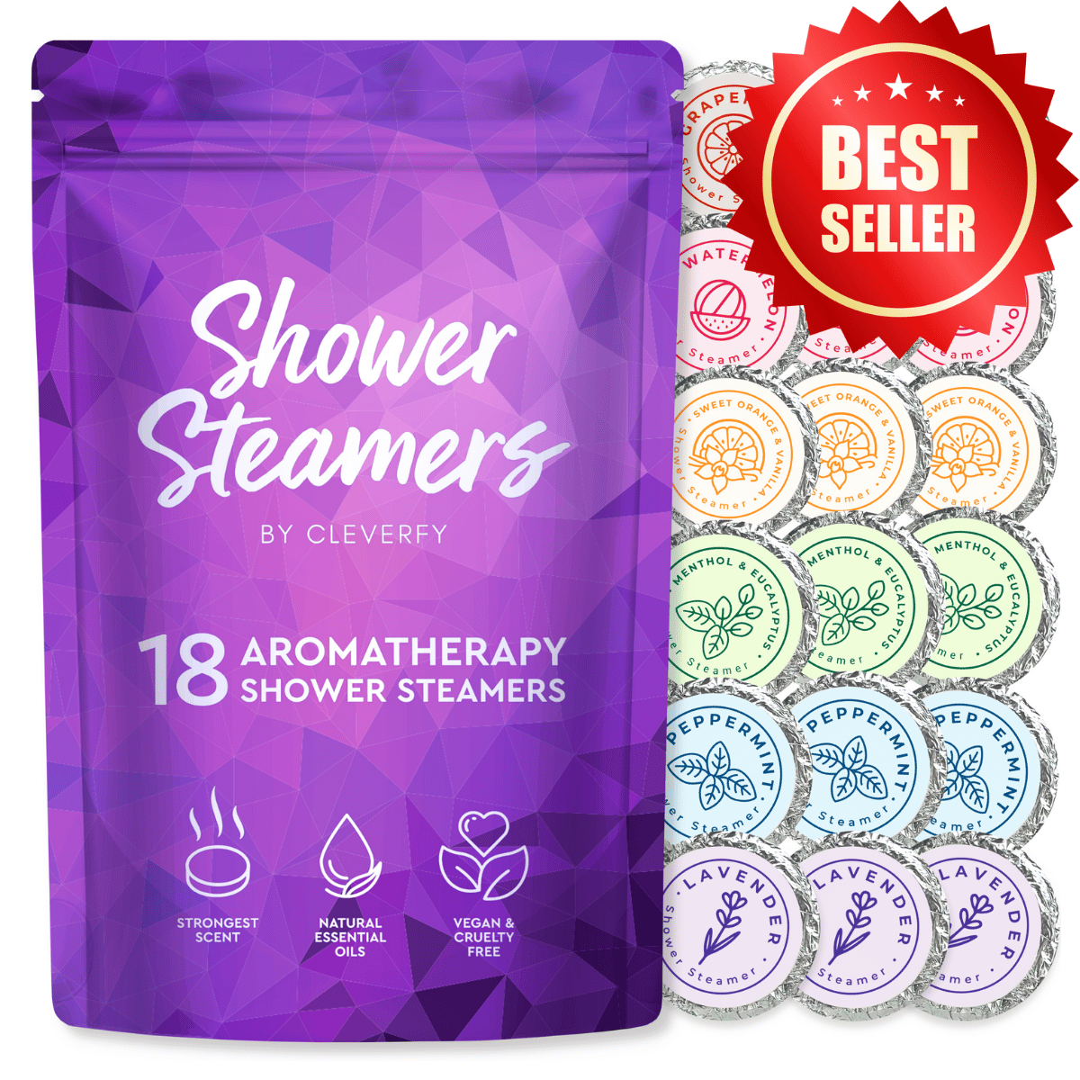 Shower Steamers Packs of 18 Cleverfy Beauty