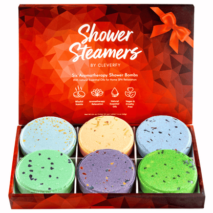 Cleverfy Red Gift Set of 6 Shower Steamers
