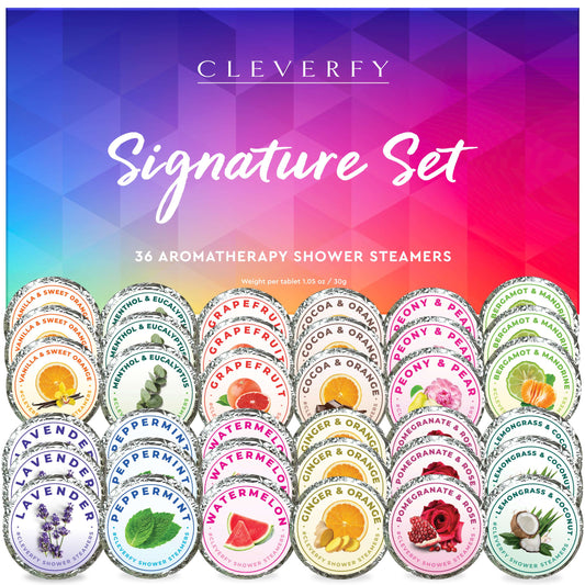 Cleverfy Signature Set of 36 Shower Steamers