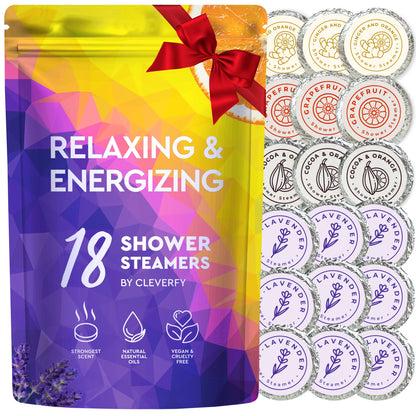 Cleverfy Relaxing & Energizing Megapack of 18 Shower Steamers
