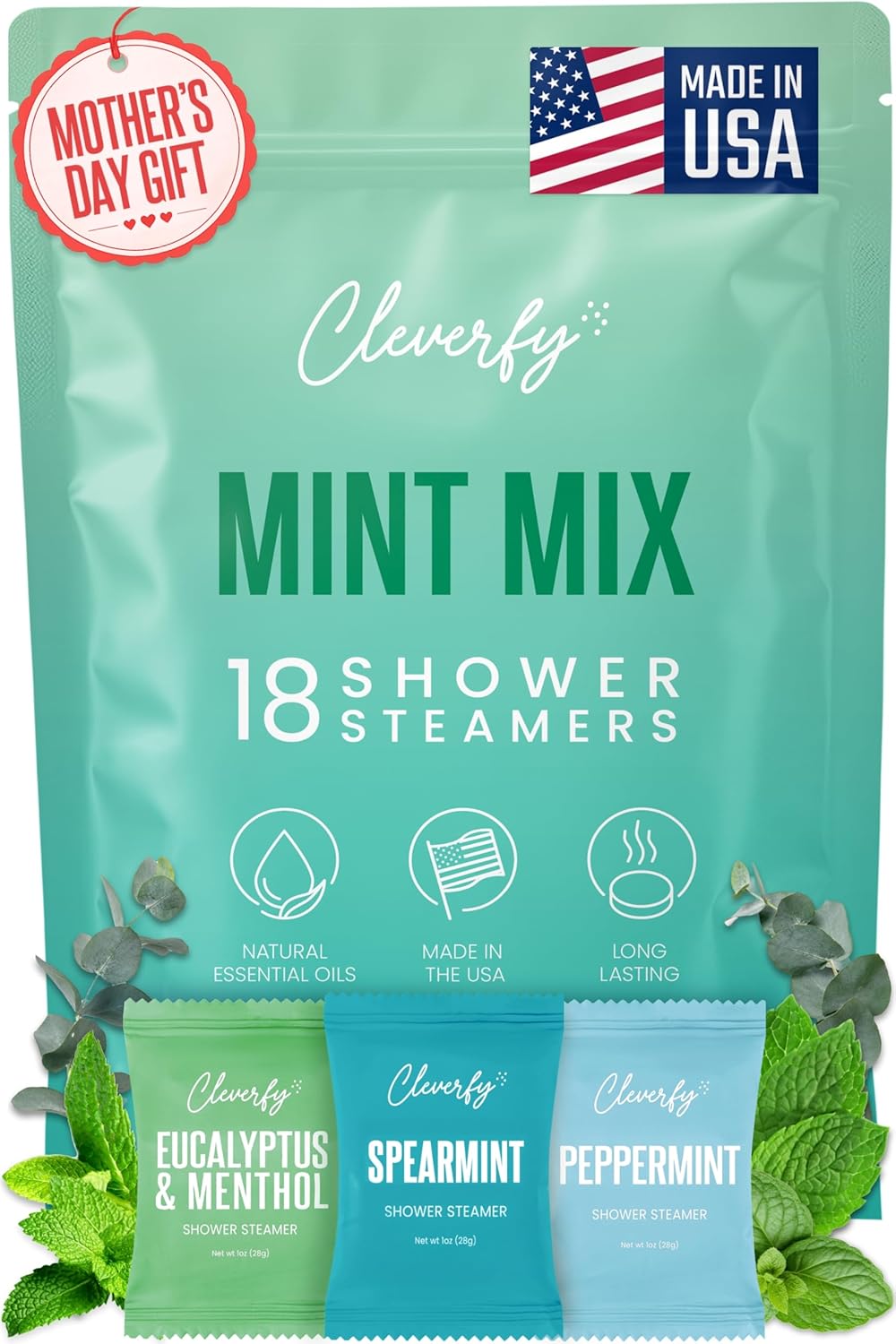 Cleverfy MintMix Megapack of 18 Shower Steamers