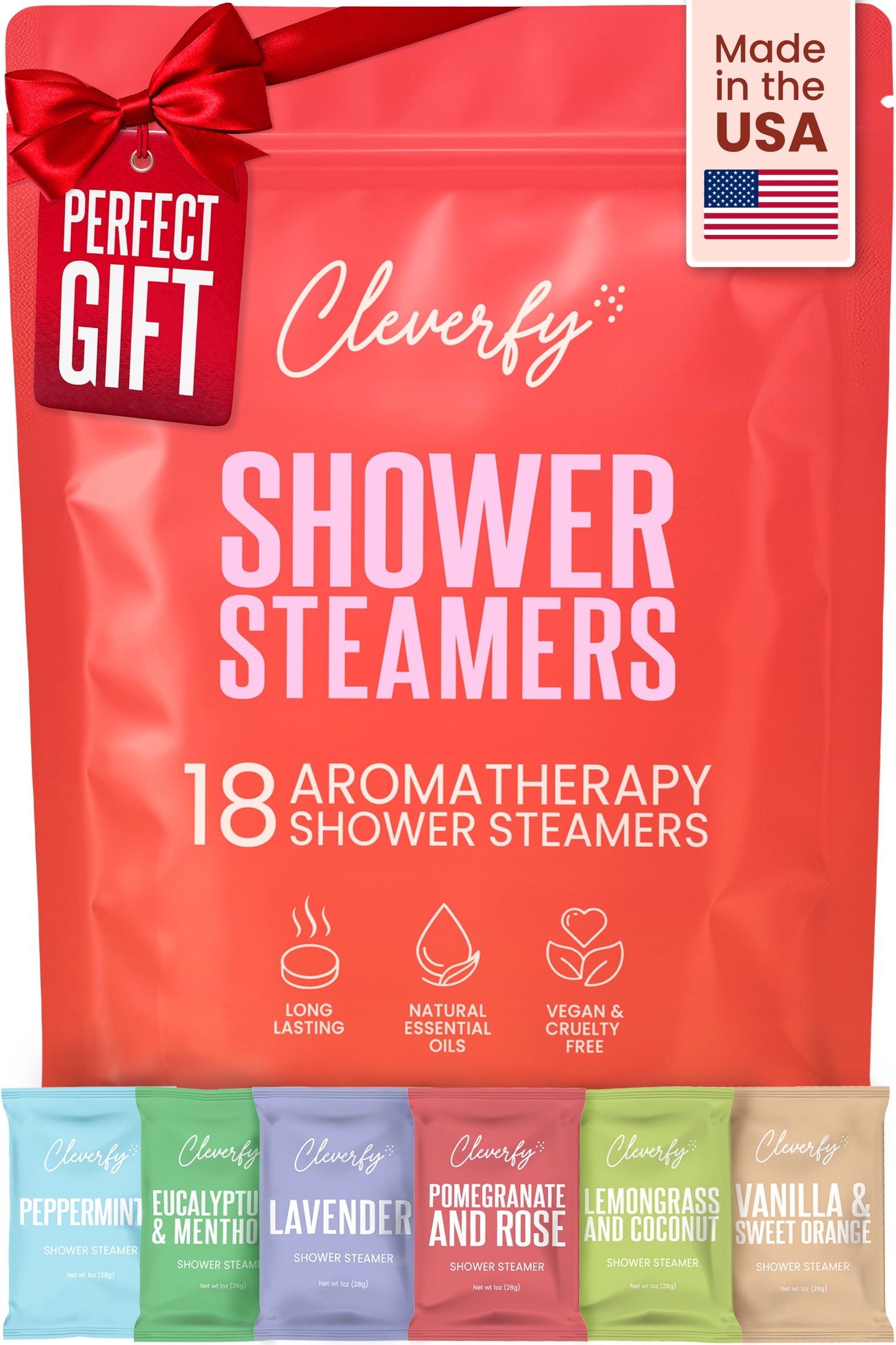 Cleverfy Red Megapack of 18 Shower Steamers