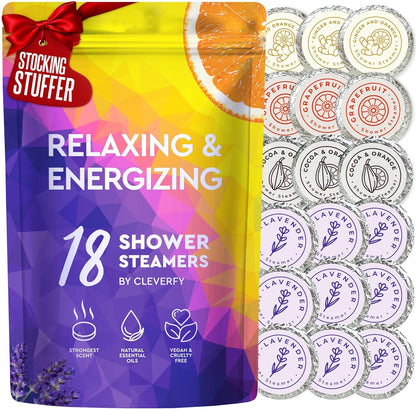Cleverfy Relaxing & Energizing Megapack of 18 Shower Steamers