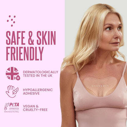 Cleverfy Anti-Wrinkle Silicone Chest Pads | 2 Pack T-shape