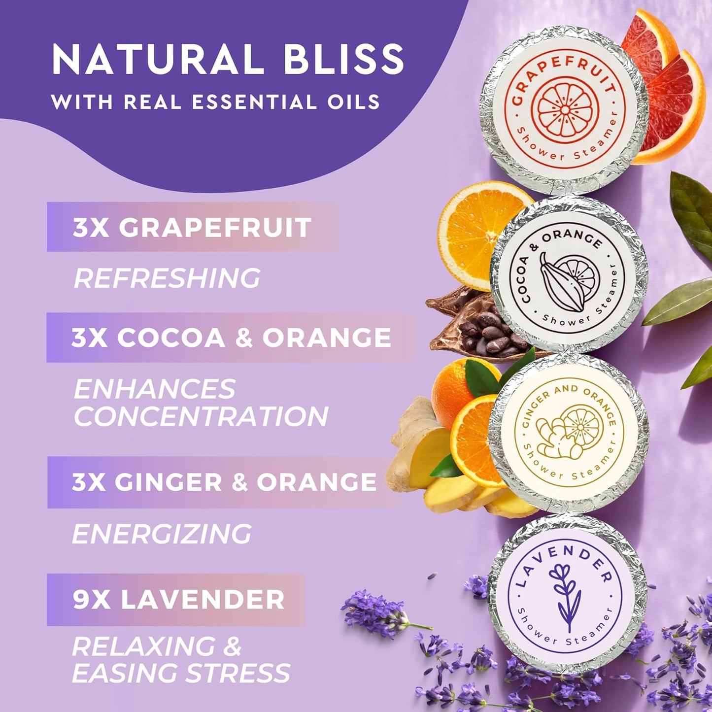 Cleverfy Relaxing & Energizing Megapack of 18 Shower Steamers