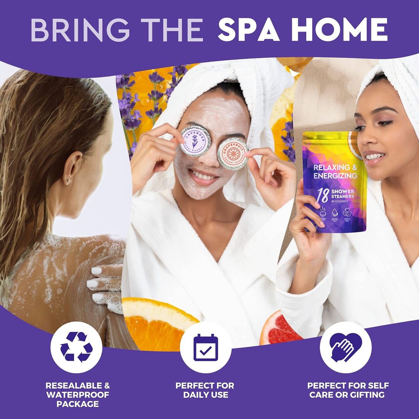 Cleverfy Relaxing & Energizing Megapack of 18 Shower Steamers