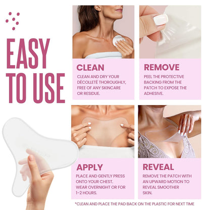 Cleverfy Anti-Wrinkle Silicone Chest Pads | 2 Pack T-shape