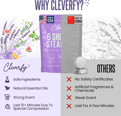 Cleverfy Purple Gift Set of 6 Shower Steamers