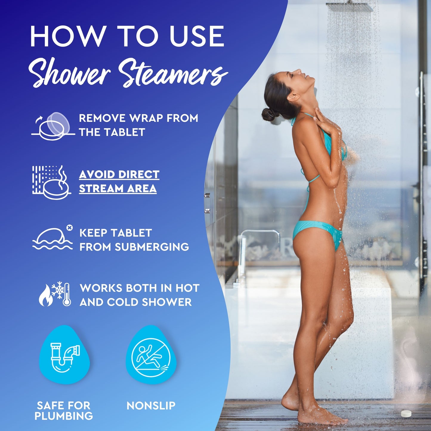 Cleverfy Blue Gift Set of 6 Shower Steamers