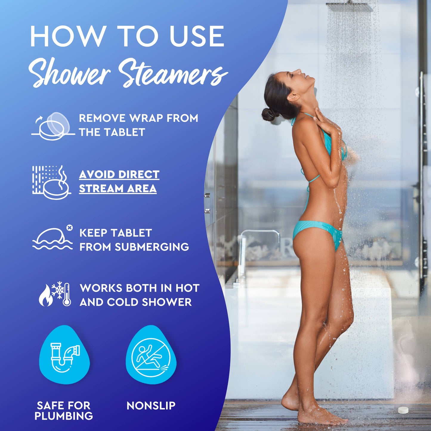 Cleverfy Compact Blue Gift Set of 6 Shower Steamers