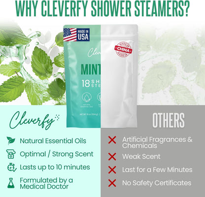 Cleverfy MintMix Megapack of 18 Shower Steamers