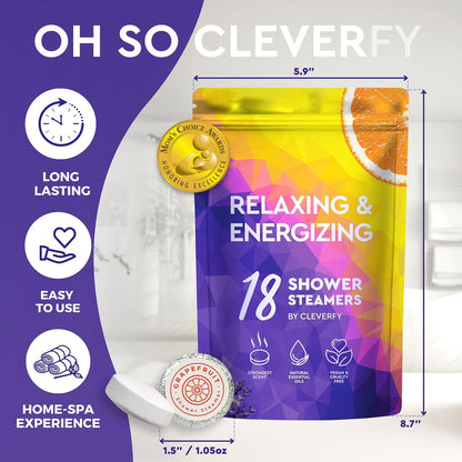 Cleverfy Relaxing & Energizing Megapack of 18 Shower Steamers