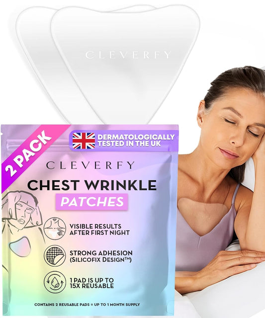 Cleverfy Anti-Wrinkle Silicone Chest Pads | 2 Pack V-shape