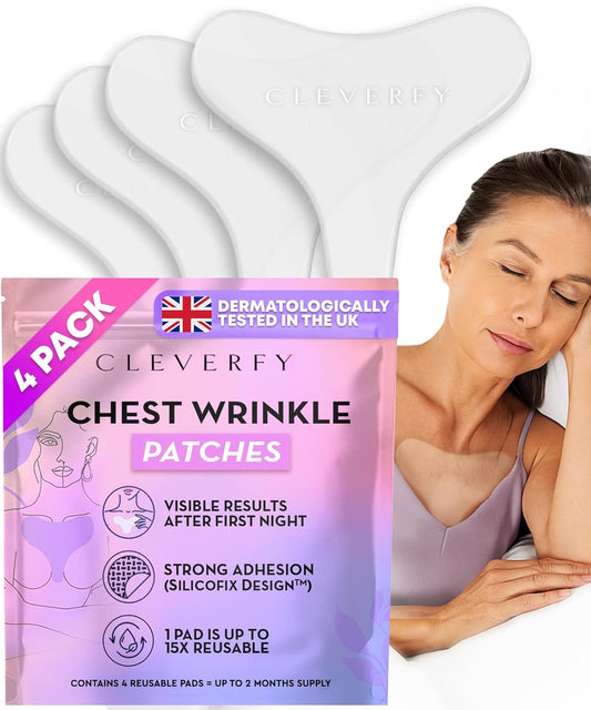 Cleverfy Anti-Wrinkle Silicone Chest Pads | 4 Pack T-shape