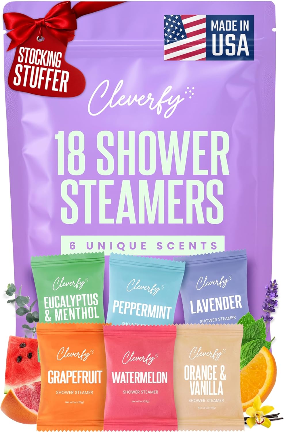 Cleverfy Purple Megapack of 18 Shower Steamers