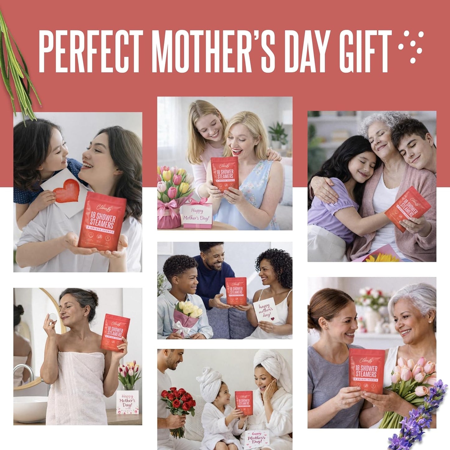 Cleverfy Red Megapack of 18 Shower Steamers