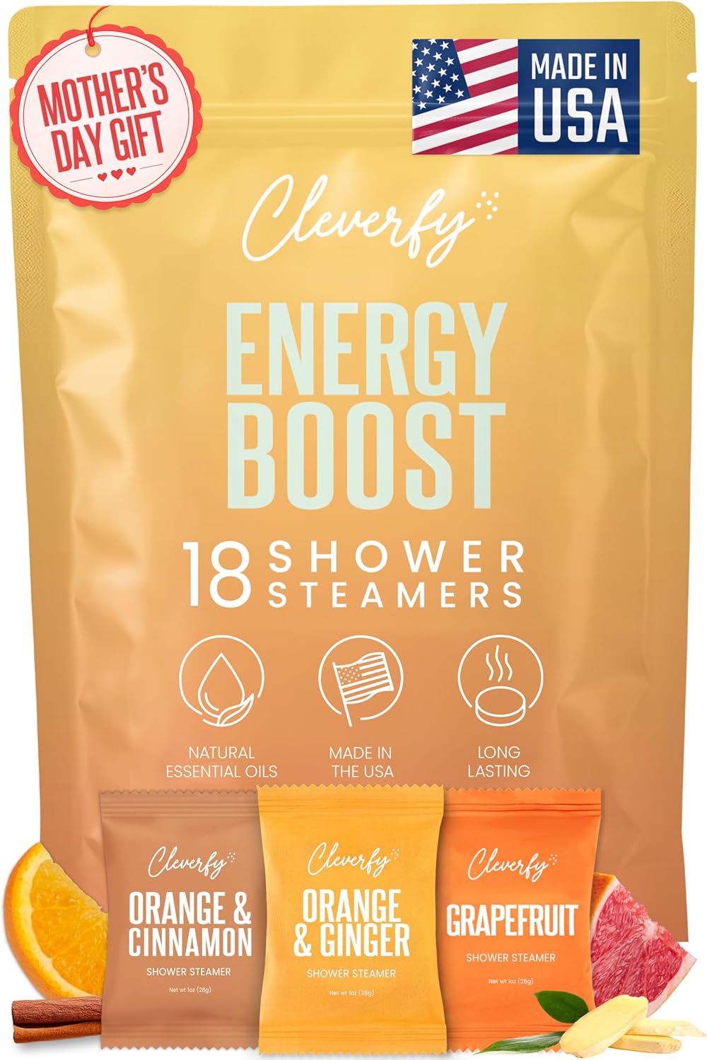 Cleverfy Energy Boost Megapack of 18 Shower Steamers