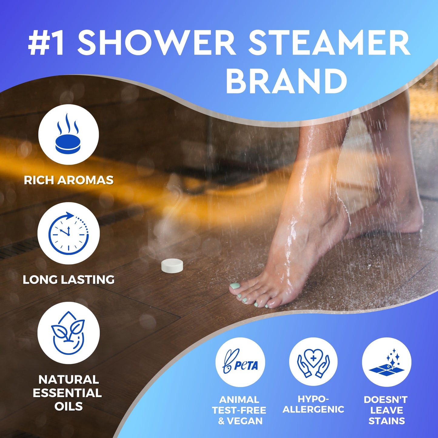 Cleverfy Blue Megapack of 18 Shower Steamers