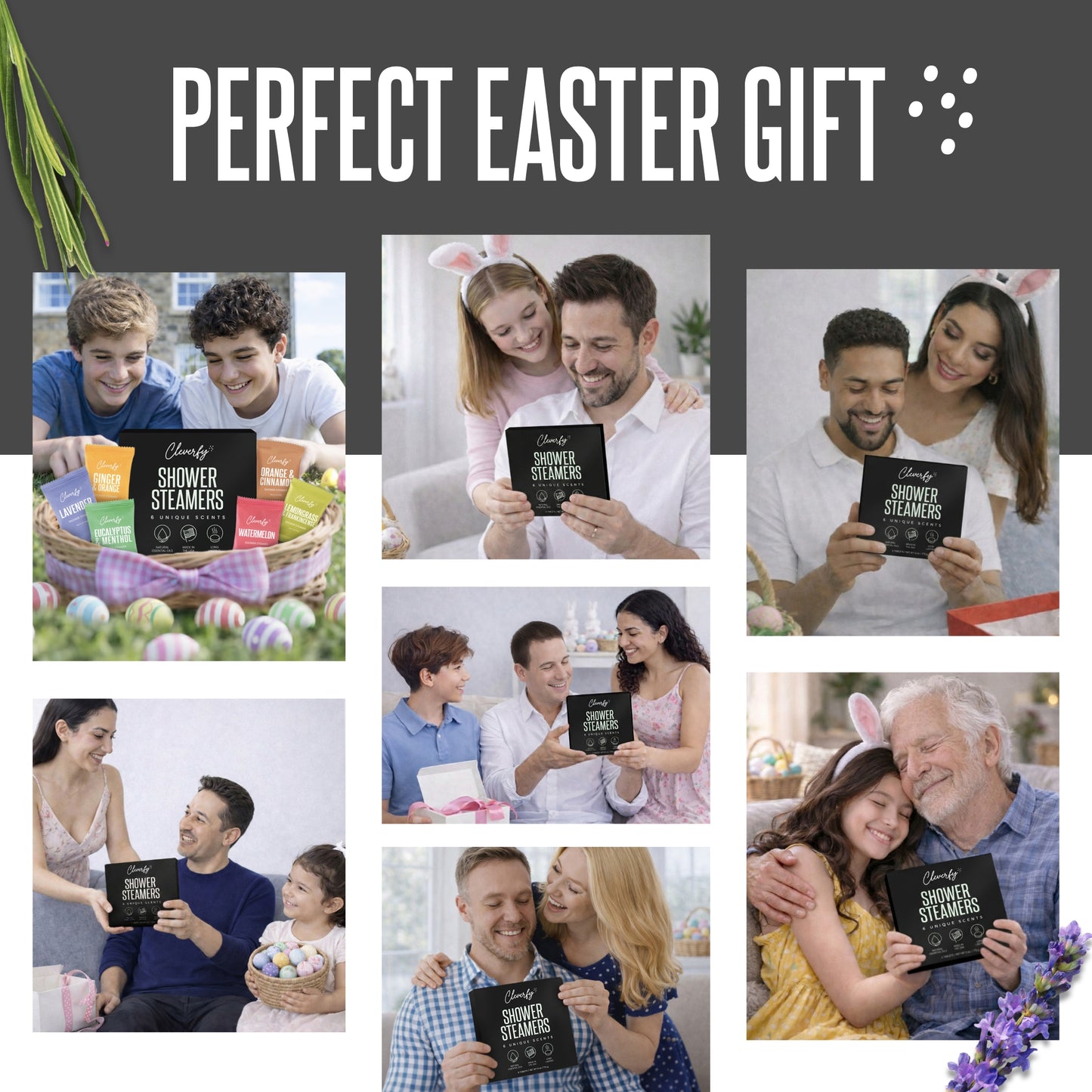 Cleverfy Men's Gift Set of 6 Shower Steamers