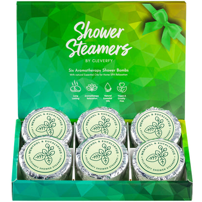 Cleverfy Green Gift Set of 6 Shower Steamers