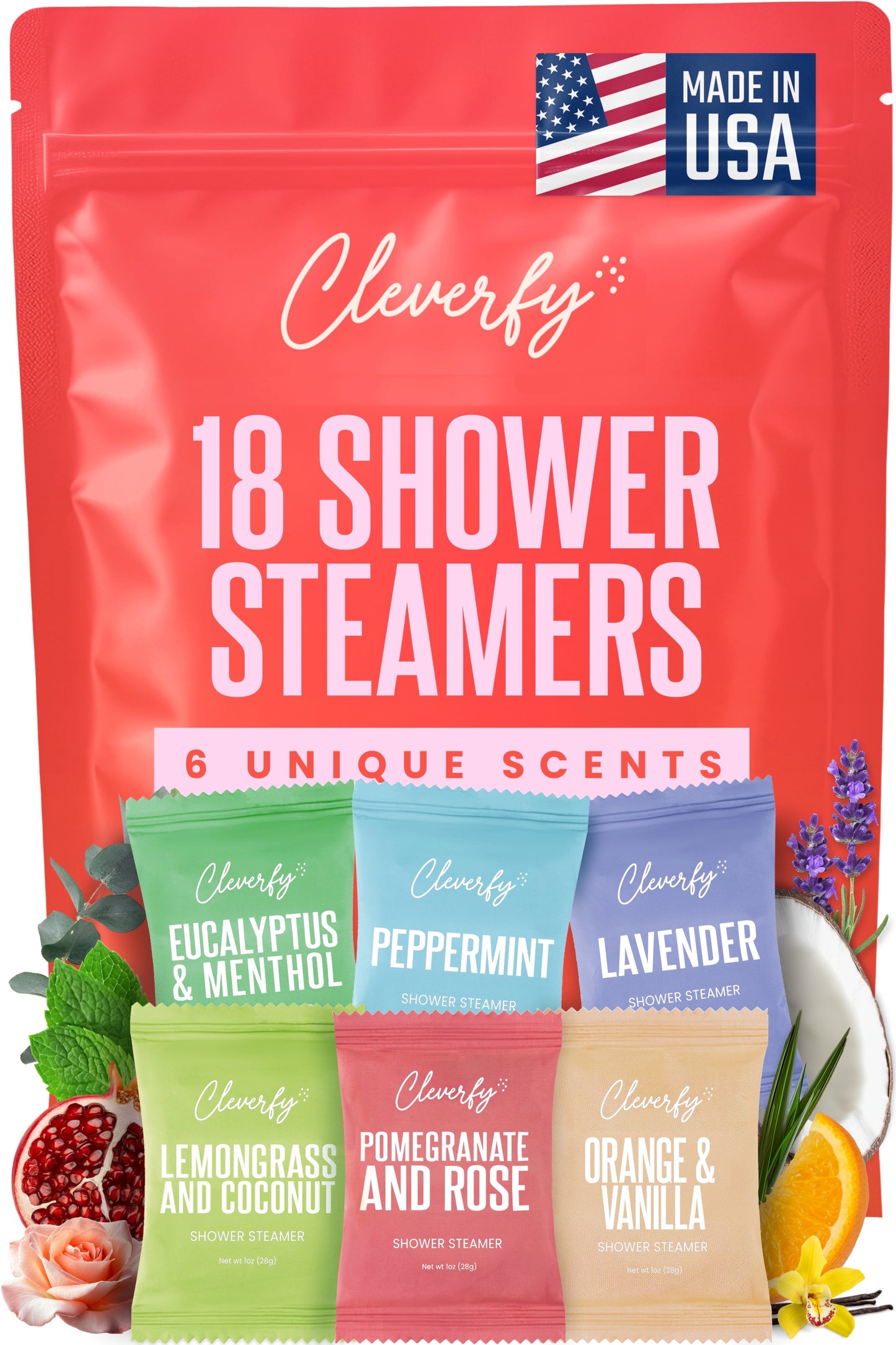 Cleverfy Red Megapack of 18 Shower Steamers