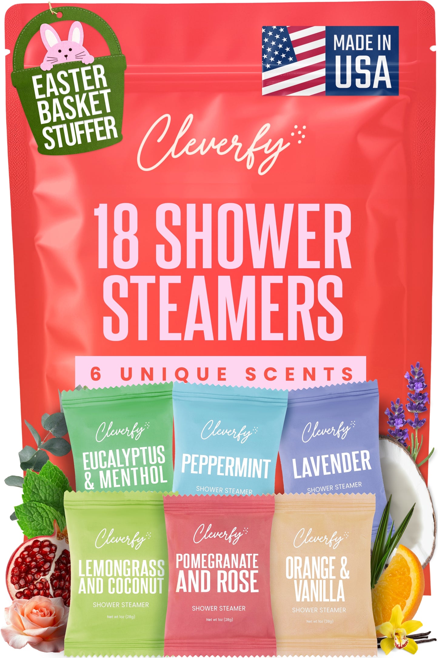 Cleverfy Red Megapack of 18 Shower Steamers