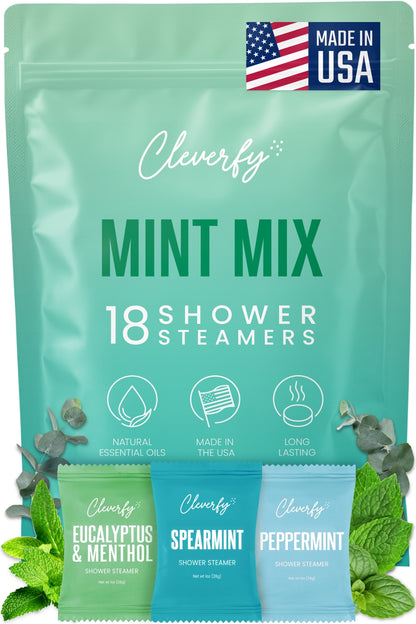Cleverfy MintMix Megapack of 18 Shower Steamers
