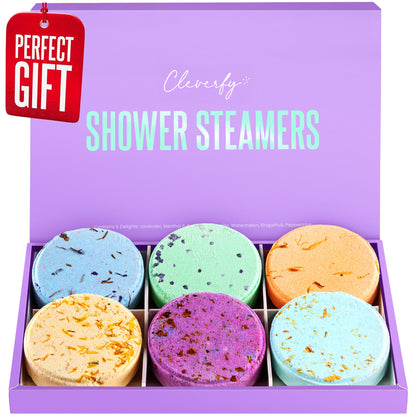 Cleverfy Purple Gift Set of 6 Shower Steamers