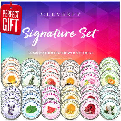 Cleverfy Signature Set of 36 Shower Steamers