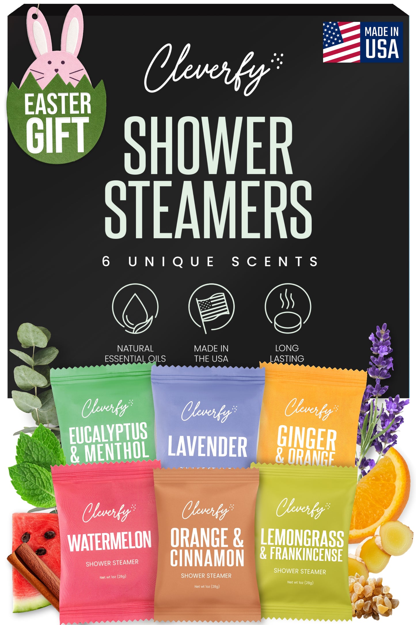 Cleverfy Men's Gift Set of 6 Shower Steamers