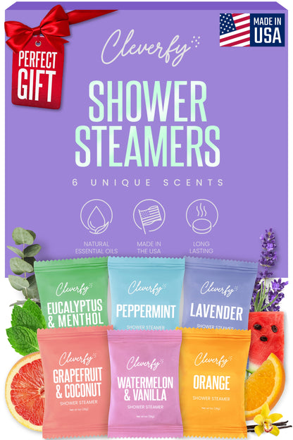 Cleverfy Purple Gift Set of 6 Shower Steamers