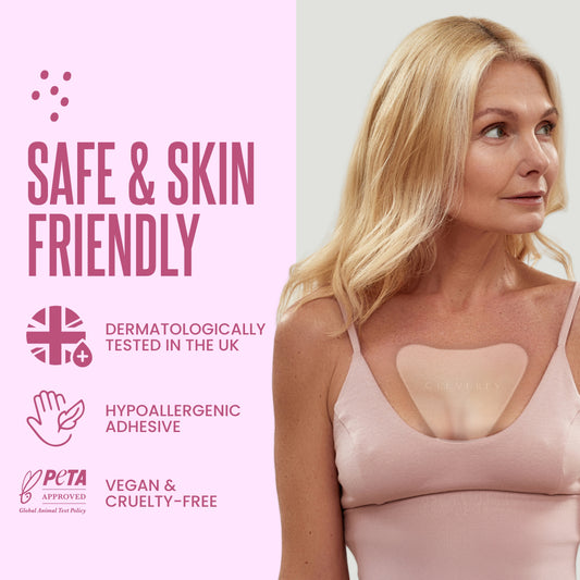 Cleverfy Anti-Wrinkle Silicone Chest Pads | 2 Pack V-shape