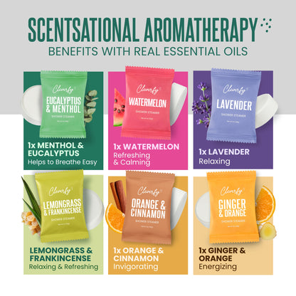 Cleverfy Men's Gift Set of 6 Shower Steamers