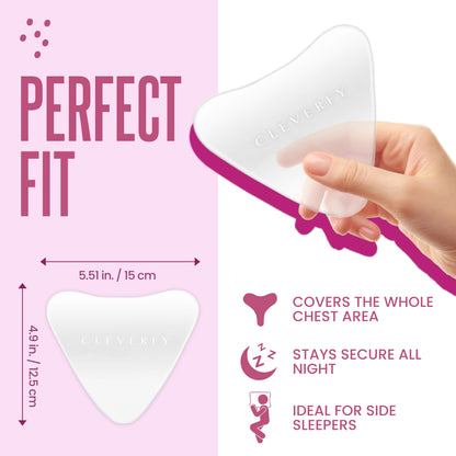 Cleverfy Anti-Wrinkle Silicone Chest Pads | 2 Pack V-shape