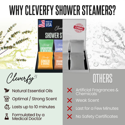 Cleverfy Men's Gift Set of 6 Shower Steamers
