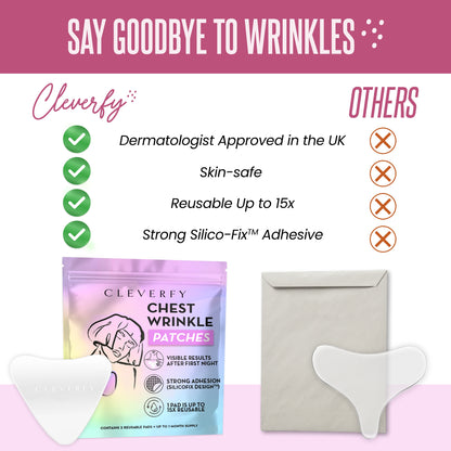 Cleverfy Anti-Wrinkle Silicone Chest Pads | 2 Pack V-shape