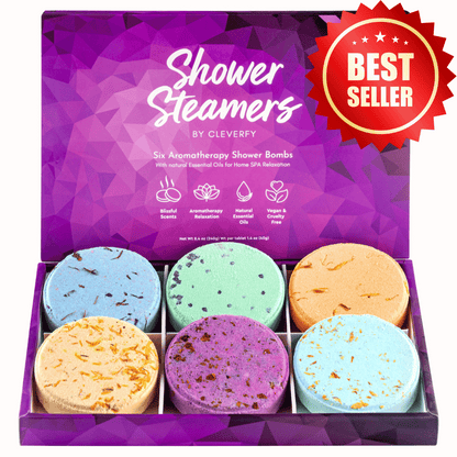Cleverfy Purple Gift Set of 6 Shower Steamers