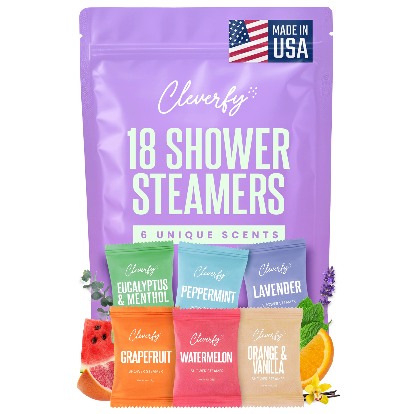 Cleverfy Purple Megapack of 18 Shower Steamers