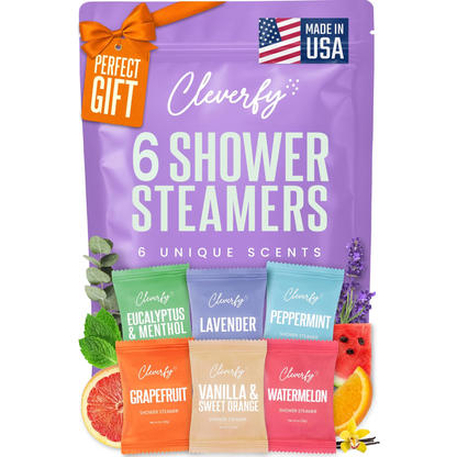 Cleverfy Purple Gift Set of 6 Shower Steamers