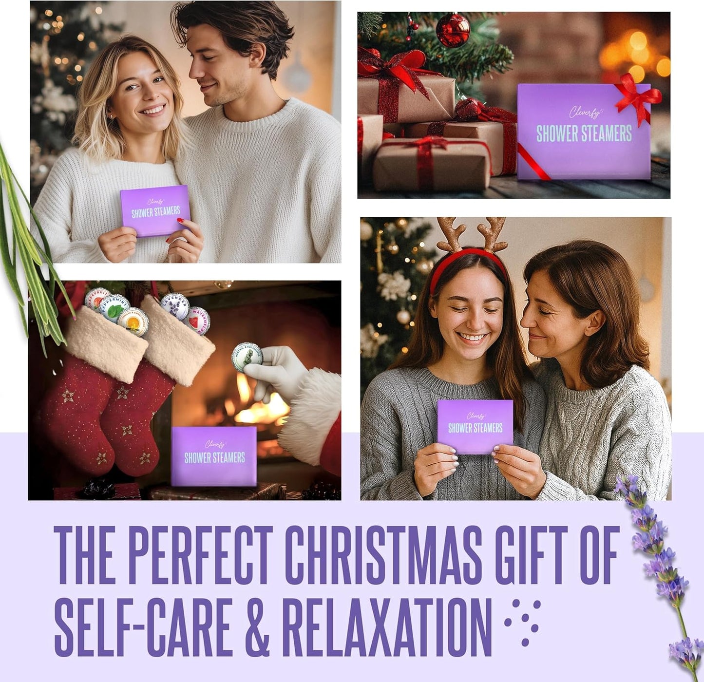 Cleverfy Purple (Mini) Gift Set of 6 Shower Steamers