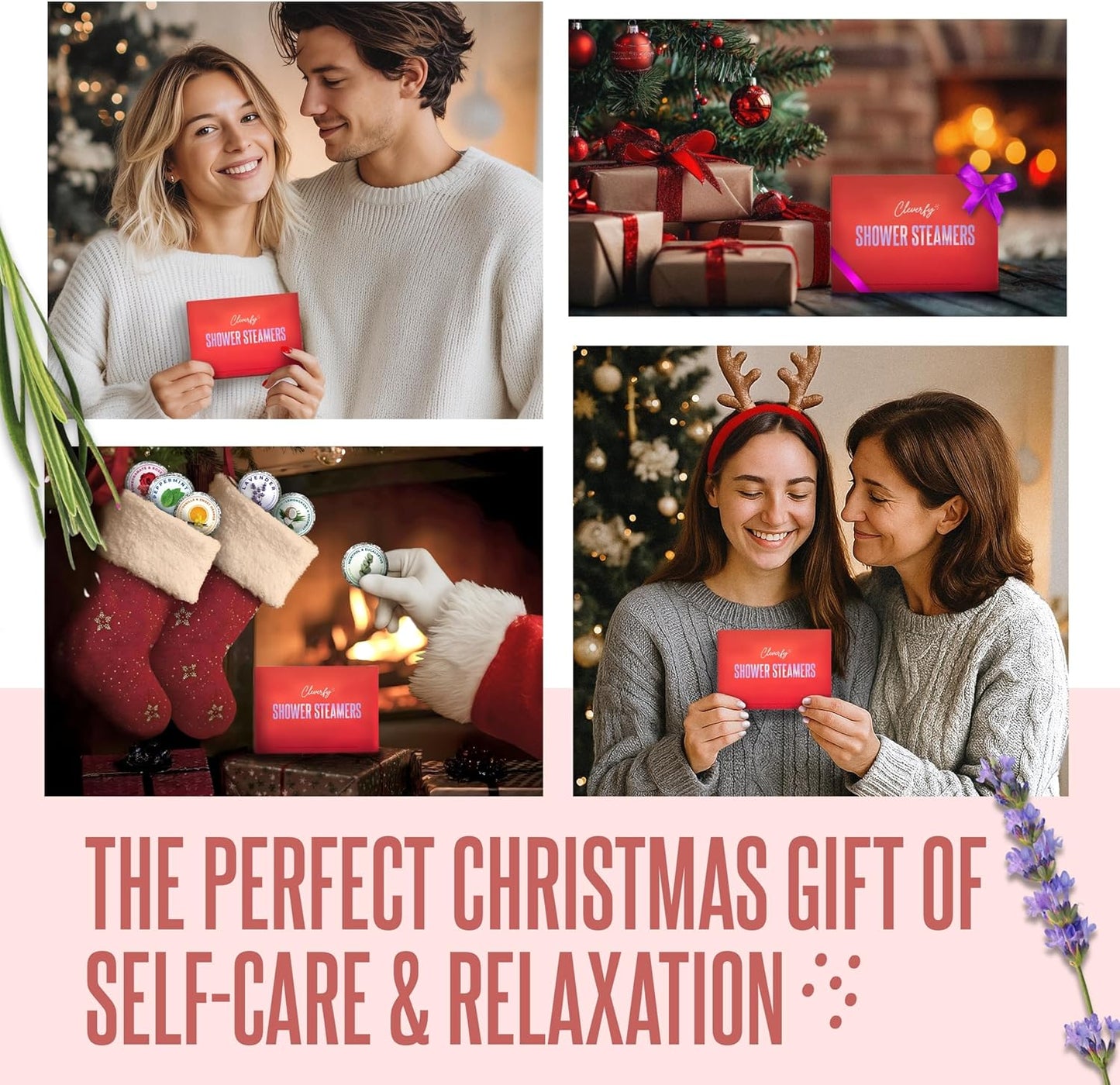 Cleverfy Red (Mini) Gift Set of 6 Shower Steamers